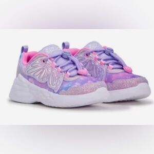 Sketchers youth girls’ dream racer wing brites running shoe